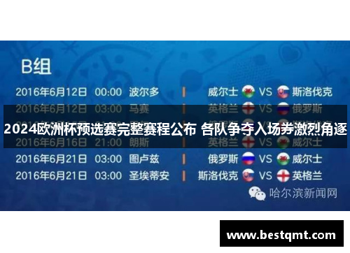 2024欧洲杯预选赛完整赛程公布 各队争夺入场券激烈角逐